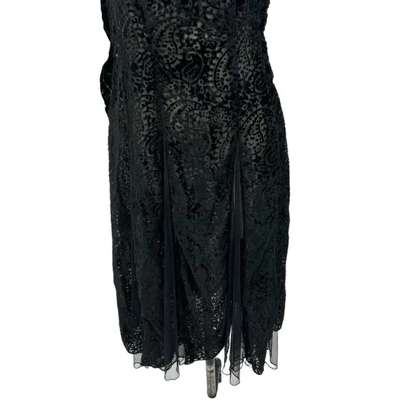 Free People Intimately Black‎ Burnout Velvet Slip Dress Size XS - Image 3