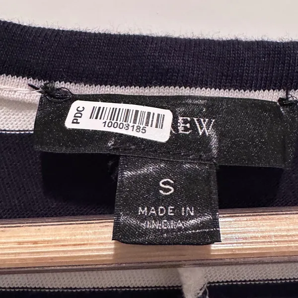 J.Crew Navy Blue White Striped High Low‎ Maxi Dress Size Small Cotton Nautical - Image 4