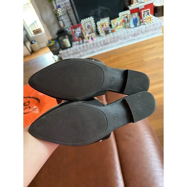 New Day black studded mules featuring silver-toned hardware 9.5 - Image 2