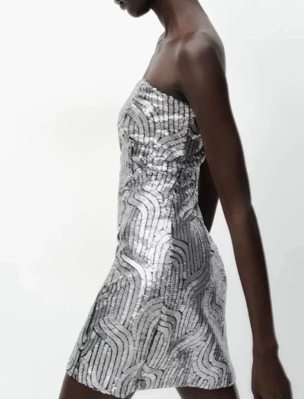 ZARA Sequin mini Dress - Image 3