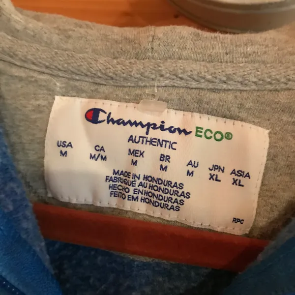 Champion CLOSET ESSENTIAL BLUE ZIP UP SWEATSHIRT HOODIE TOP - Image 4