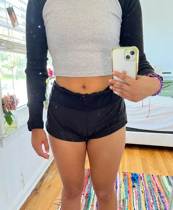 Black And Grey Long Sleeve Croptop - Image 3