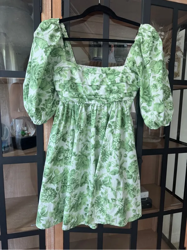 Abercrombie Emerson babydoll mini dress poplin cotton pockets square neck floral - Image 8