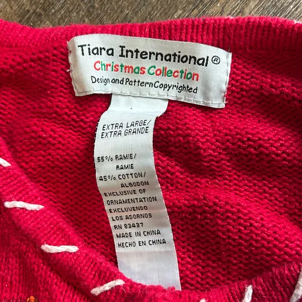 Tiara Women's Christmas Cardigan Sweater XL Multicolor Festive Holiday NOEL‎ - Image 8