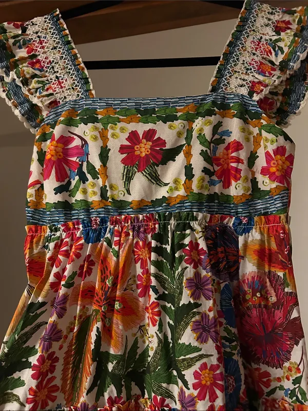 NWT FARM Rio Off-White Tropical Yard Sleeveless Mini Dress, Medium - Image 9