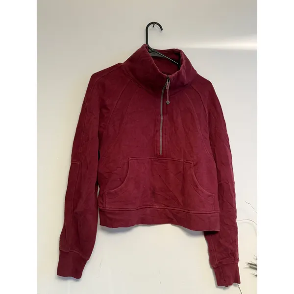 Lululemon Scuba Oversized Half-Zip Hoodie Red‎ Merlot M/L Burgundy Sweatshirt - Image 2