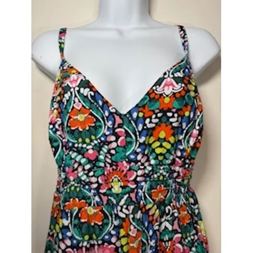 OLD NAVY Maxi Dress M Multicolor Paisley Floral Cutout Back Boho Summer Vacation - Image 3
