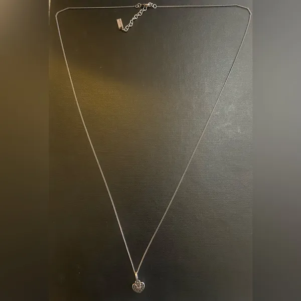 Saint Laurent Victorian Heart Charm Necklace in Metal - Image 3