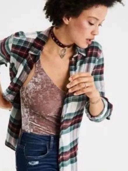 American Eagle Ahh Mazingly Soft Plaid Flannel Shirt - Image 4
