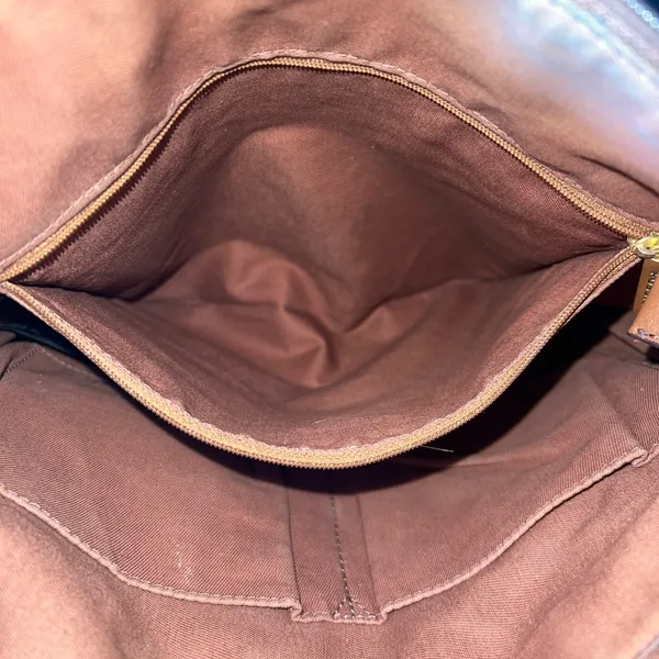 Fossil Brown Leather Shoulder Bag Adjustable Strap - Image 8