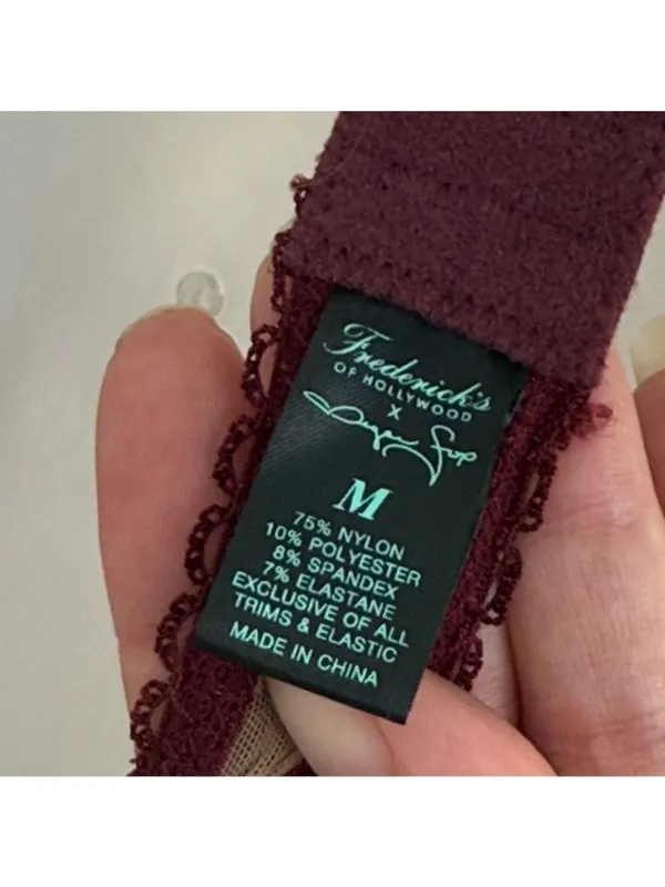 Frederick’s of Hollywood X Megan Fox Milana Lace Bodysuit Wine Burgundy M - Image 5