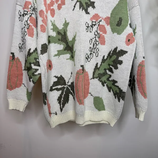 Vintage VTG Bay Point Threads Pumpkin Fall Knit 100% Acrylic Sweater M Medium - Image 4