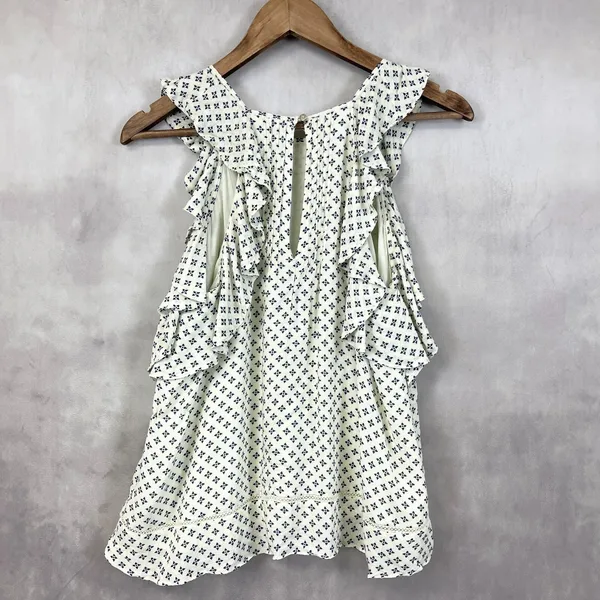 Abercrombie Fitch Womens Ruffle Top Small Romantic Cottage Boho Dainty Soft Girl - Image 5
