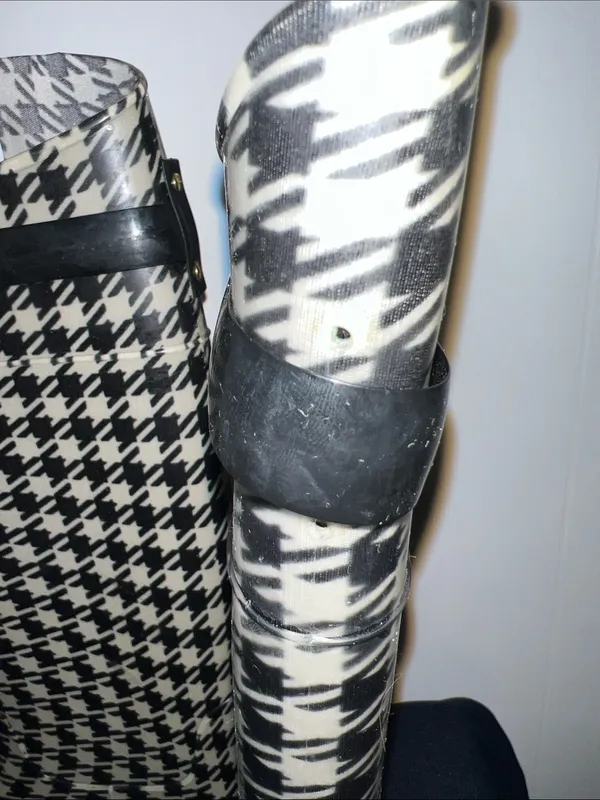 Lauren Ralph Lauren Black and White Houndstooth Knee-High Rain Boots Size 8B - Image 7