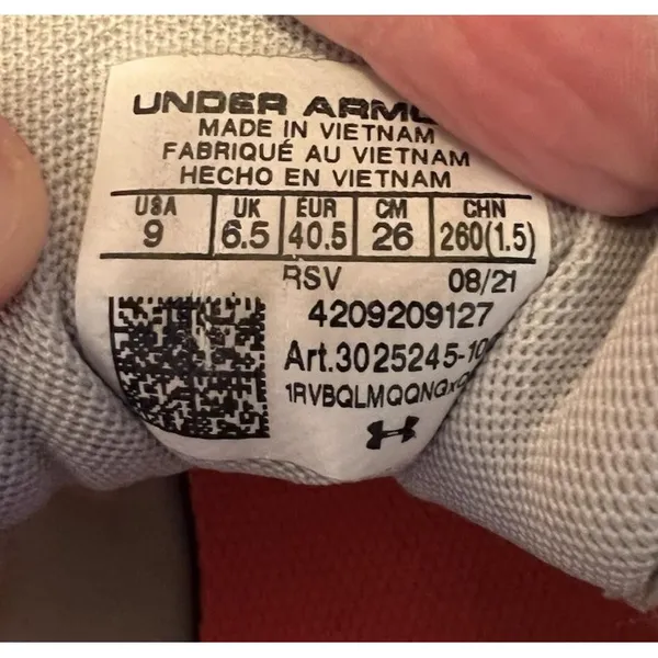 Under Armour Womens Size 9 Charged Assert 9 Running Shoes Grey‎ Orange Sneakers - Image 4
