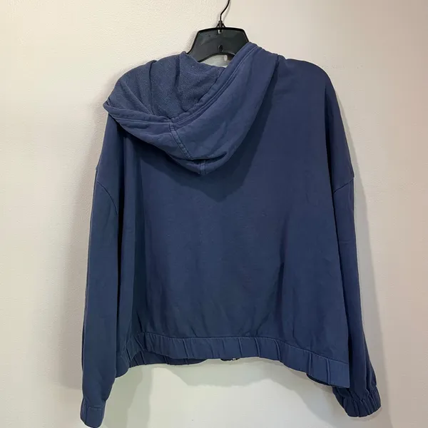 Old Navy Hoodie Zip Up Blue Vintage Cropped Casual‎ Sweatshirt XL - Image 3