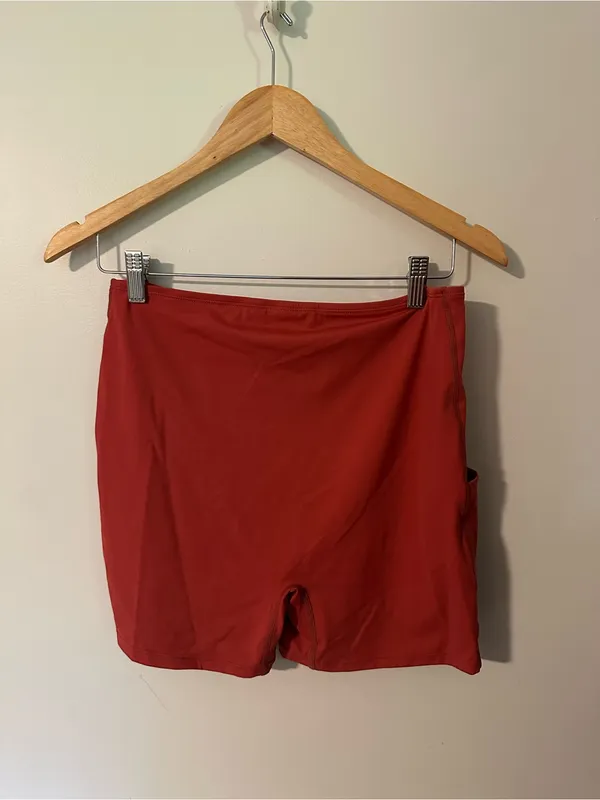 NWOT Halara high waist yoga shorts red - Image 3