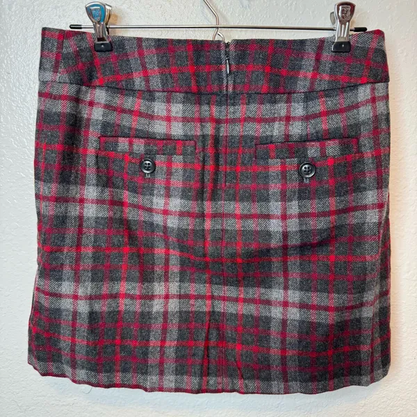 Gap Tartan Plaid Mini Skirt Wool Blend Lined Size 2 - Image 4