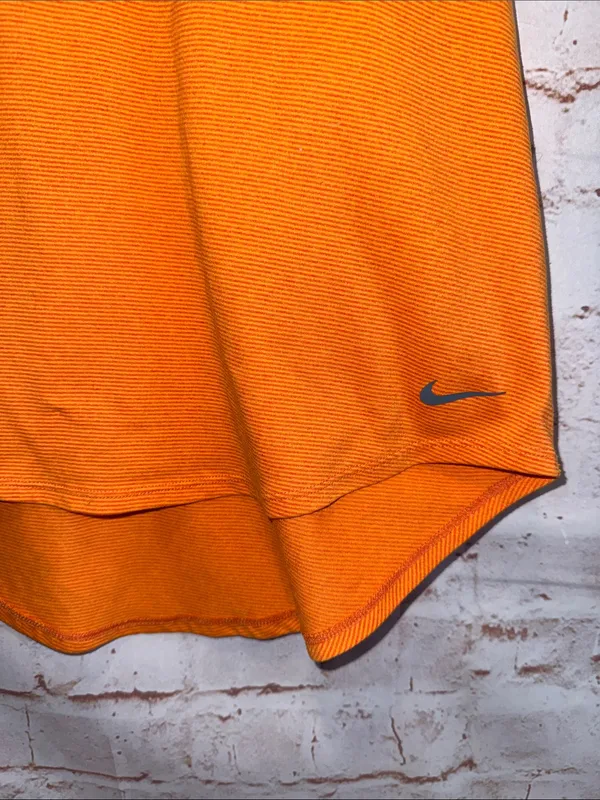 Nike Elastika 2.0 Orange Racerback Tank Gray Straps Medium Dri Fit lightweight - Image 2