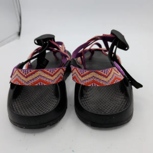 Chaco‎ Z2 Classic Sandals Womens Black Purple Orange Chevron Vibram Made in USA - Image 5