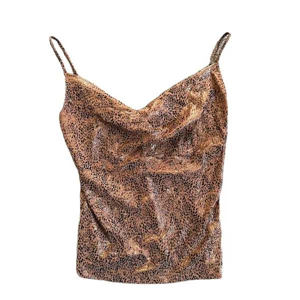 Mango Size Medium Animal Print Cami Cowl Neck Y2K Vintage VTG - Image 3