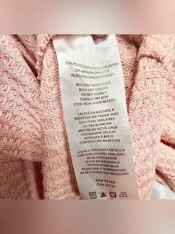Calvin Klein Jeans Women’s Long Sleeve Waffle-Knit Hooded Pullover Shirt Size M - Image 5