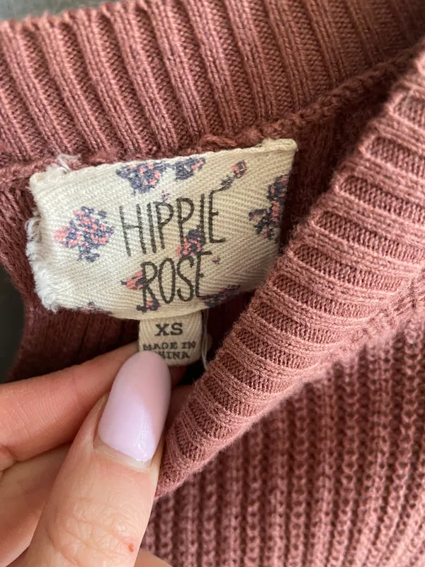 Hippie Rose Pink Sweater Open Back - Image 3