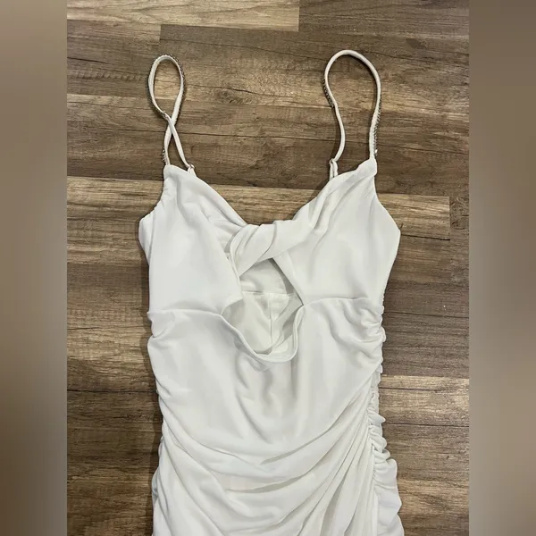 Lucy in the Sky Woman’s White Stretchy Going Out Bodycon Dress Size XS - Image 6