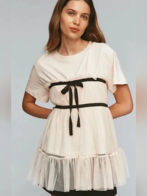 Anthropologie Tiered Bow Tulle Tee - Image 3