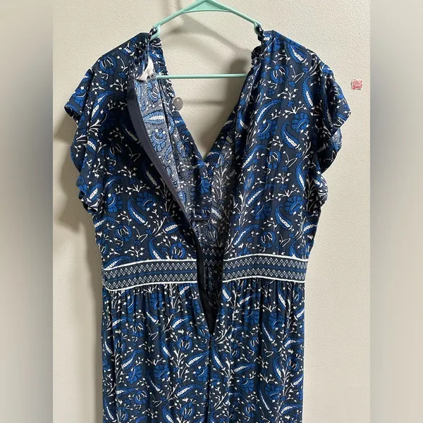 NEW Part Two Copenhagen Landeal Blue Paisley Midi‎ Dress Women’s US 12 Ethereal - Image 10