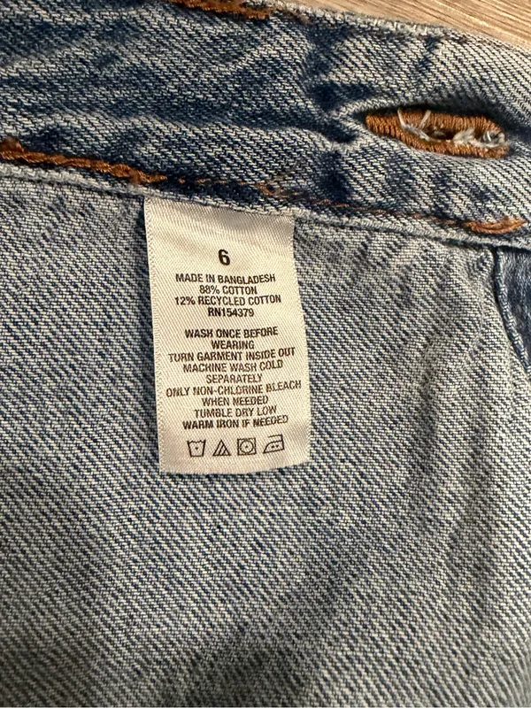 Aeropostale Womens Blue Denim Mini Wrap Skirt Pockets Frayed Hem Size 6 - Image 5