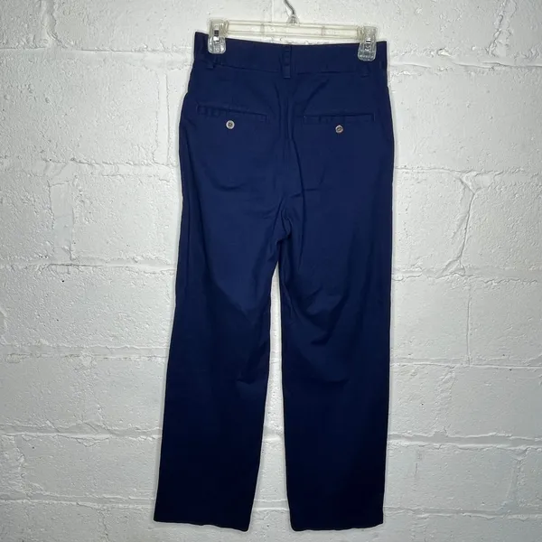 TNA Aritzia Women's Navy Blue High Rise Wide Leg Crawford‎ Trouser Pants Size 2 - Image 4
