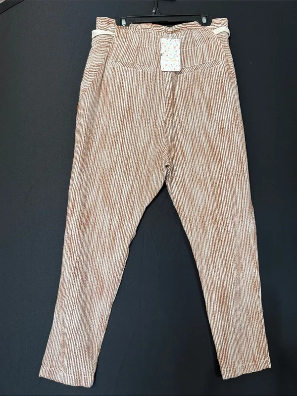 FREE PEOPLE Caraway Tapered Striped Cotton Pants Size 4 NWT Boho Coastal Casual - Image 5