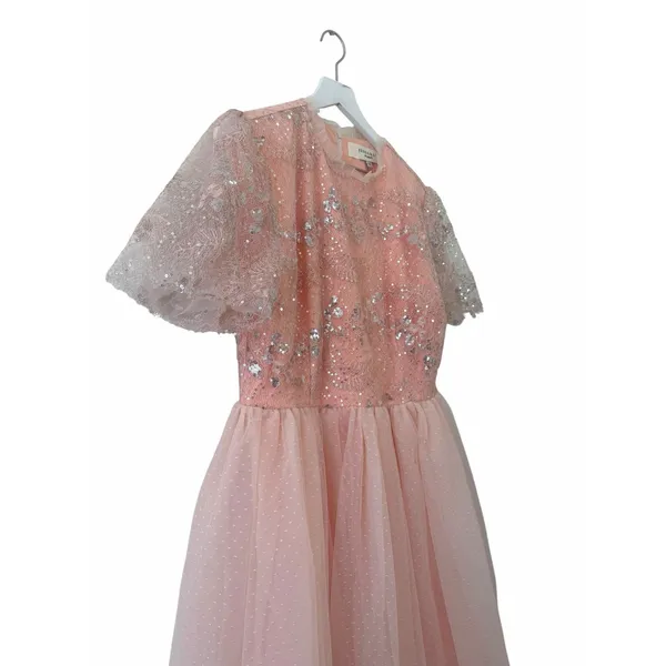 JessaKae Pink Sequin Tulle Dress Women’s 1X Midi Party Formal - Image 4