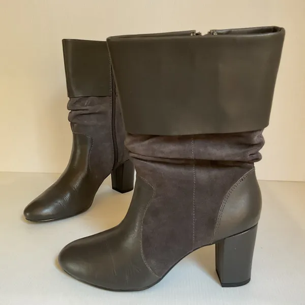 Suede & Leather Mid-Calf Slouch Boot 9 M Women's Dressy Wonder Amanda - Image 2