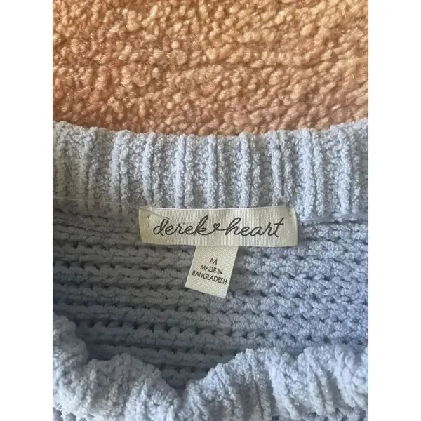 Derek Heart colorblock knit sweater blue cream brown size M - Image 2