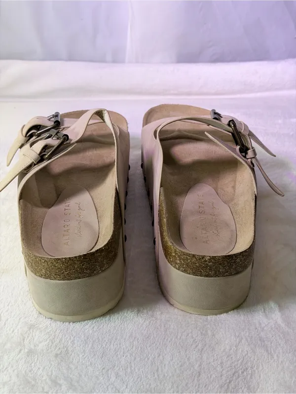 Altar'd State Beige Double-Buckle Platform Slide - Image 7