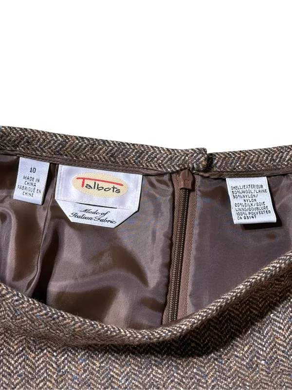 Talbots Wool Blend Pencil Skirt Brown Lined Women’s 10 - Image 2