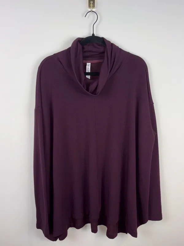 Athleta Ethereal Brushed Funnel Neck Sweater Sweatshirt Spiced Cabernet Large - Image 2