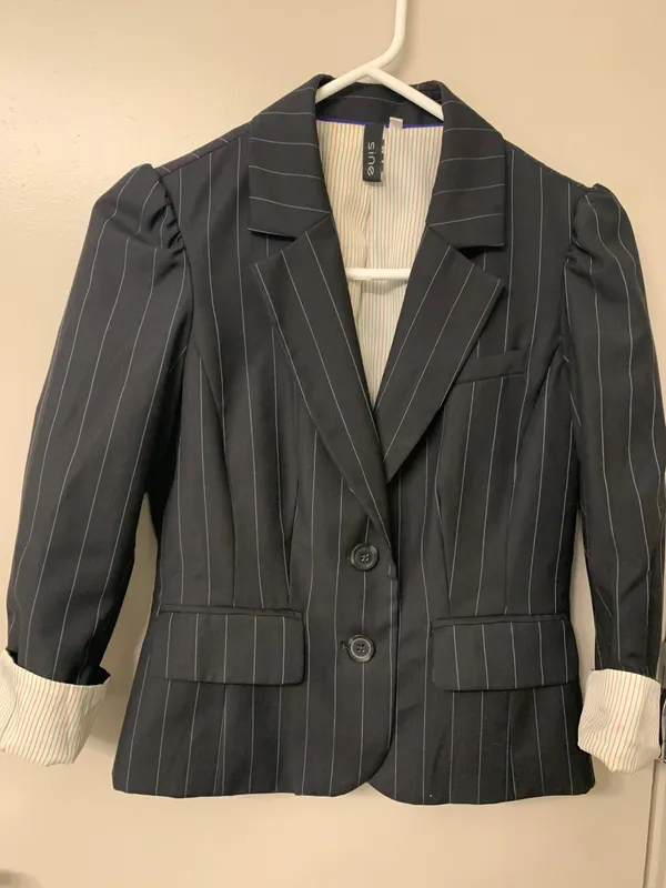 Anthropologie Sine navy pinstripe blazer - Image 4