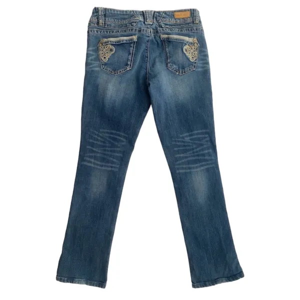 Artisan Crafted by jolt Low Rise Straight Back‎ Pocket Embroidered Jeans Size 9 - Image 2