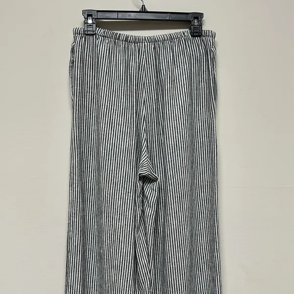 A New Day- Navy & White Striped Linen Wide Leg Pants with pockets size S - Image 5