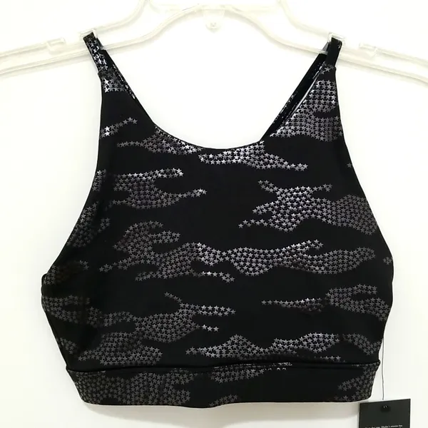 Glyder Shimmering‎ Black Sports Bra - Image 2