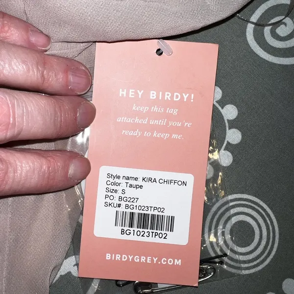 Birdy Grey Beautiful New Kira Taupe Chiffon Gown! - Image 5