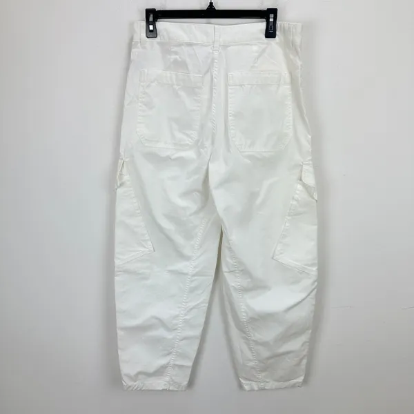 Madewell The Barrel Leg Utility Pant Garment Dyed Twill White Cargo US 4 NWT - Image 10