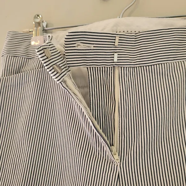Talbots Navy and White Striped Hampshire Ankle Pants - Image 3