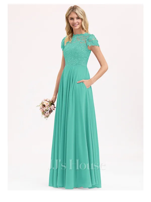 JJs House Estelle bridesmaid Dress Lace Bodice in Spa (Aqua blue/green) (206482) - Image 2