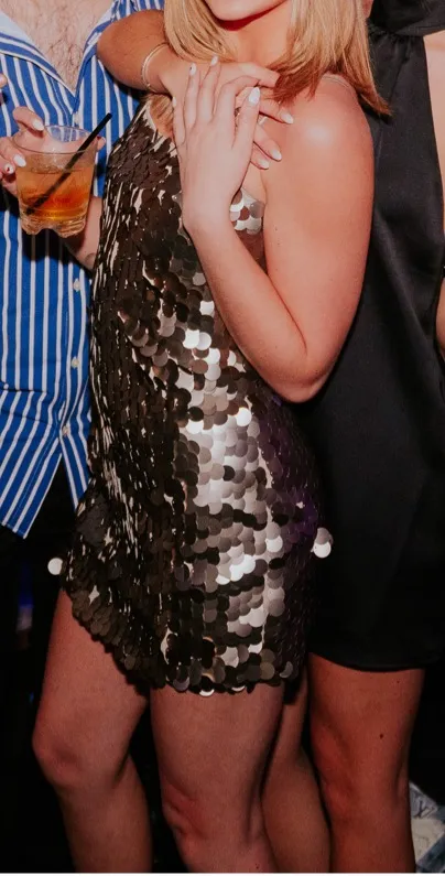 Revolve Mini Dress Sparkly silver  - Image 2