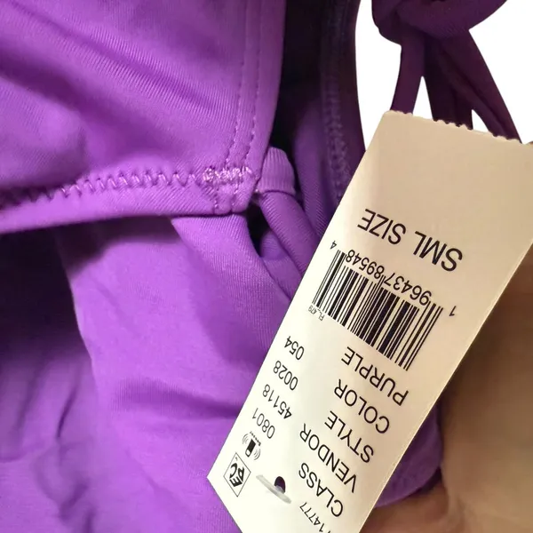 PacSun Eco Purple Rita Tie Back Ruched One Piece Swimsuit Size Small - Image 6