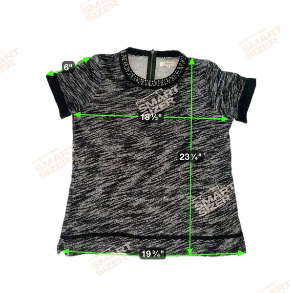 Madewell Black & White Space Dye Rhinestone Embellished Crew Neck Tee Size M - Image 8
